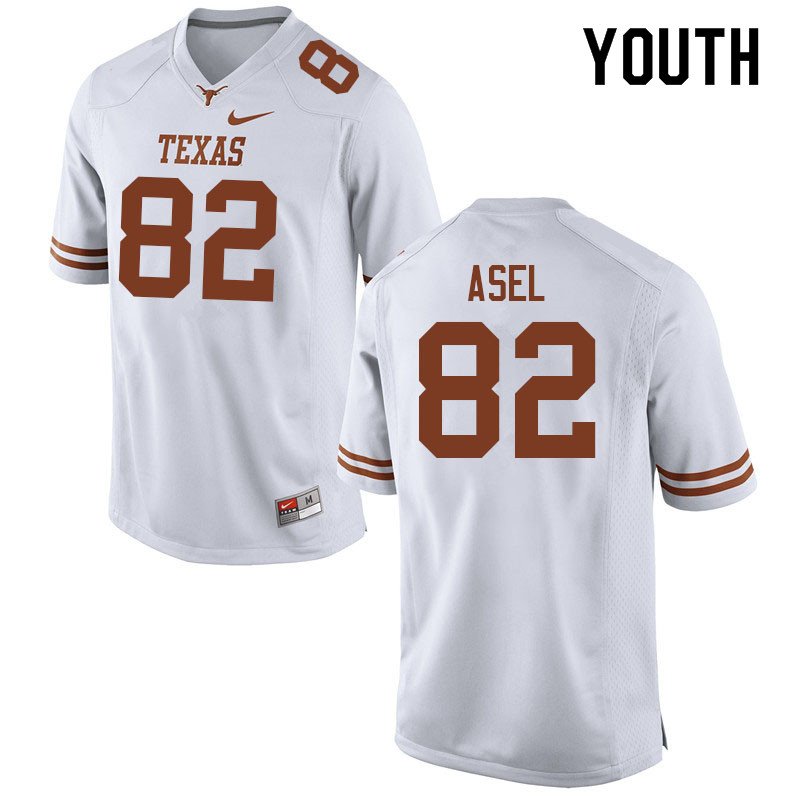 Youth #82 Gus Asel Texas Longhorns College Football Jerseys Sale-White